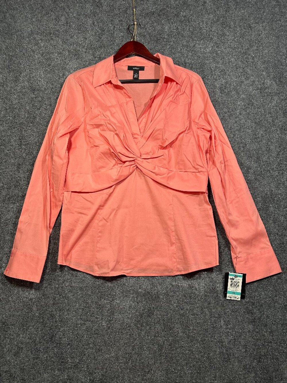 Alfani Blouse Womens 16 Long Sleeve V Neck Pullover Long Sleeve Twist Front NEW